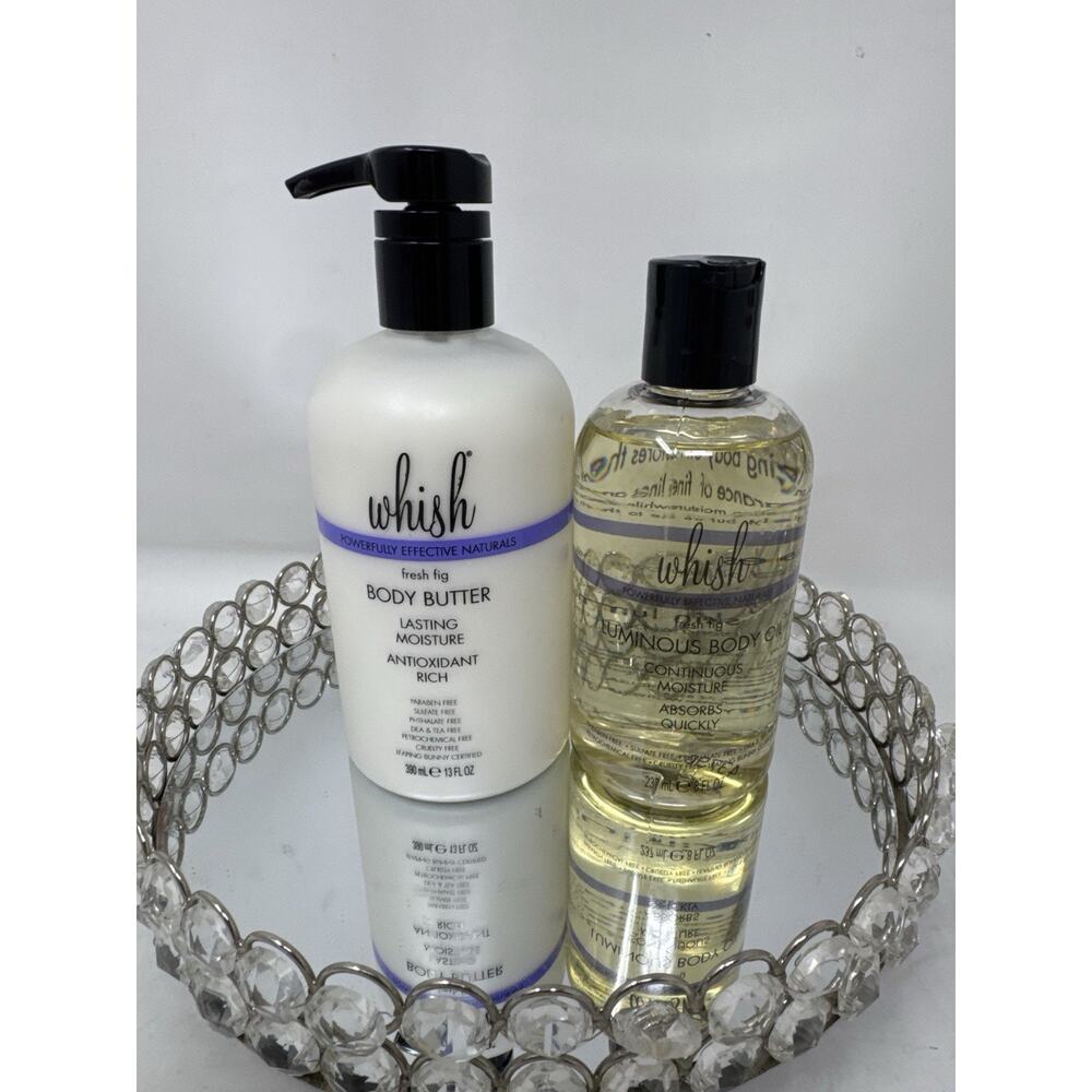 Whish Fresh Fig Body Butter & Luminous Body Oil Set • Discontinued • HTF • New